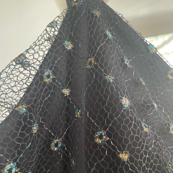 Black Betsey Johnson dress with sparkle metallic detailing - Picture 7 of 12